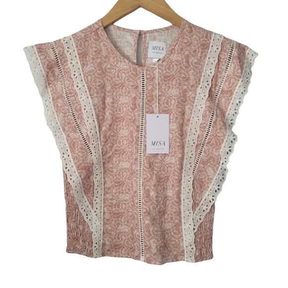 Misa-NWT- Nilu top in Washed Tile- Pink- size Medium - Picture 2 of 8